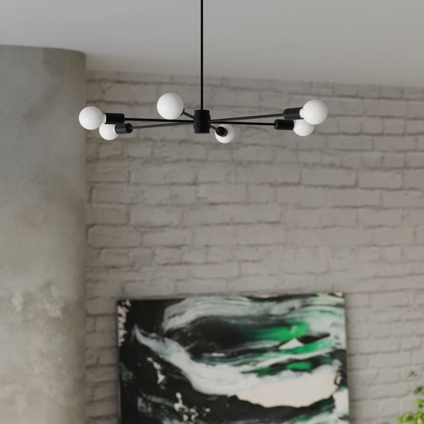 Люстра на штанге LANGO 3xE27/60W/230V черная