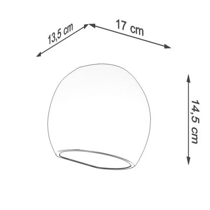 Настенный светильник GLOBE 1xE27/60W/230V блестящий белый