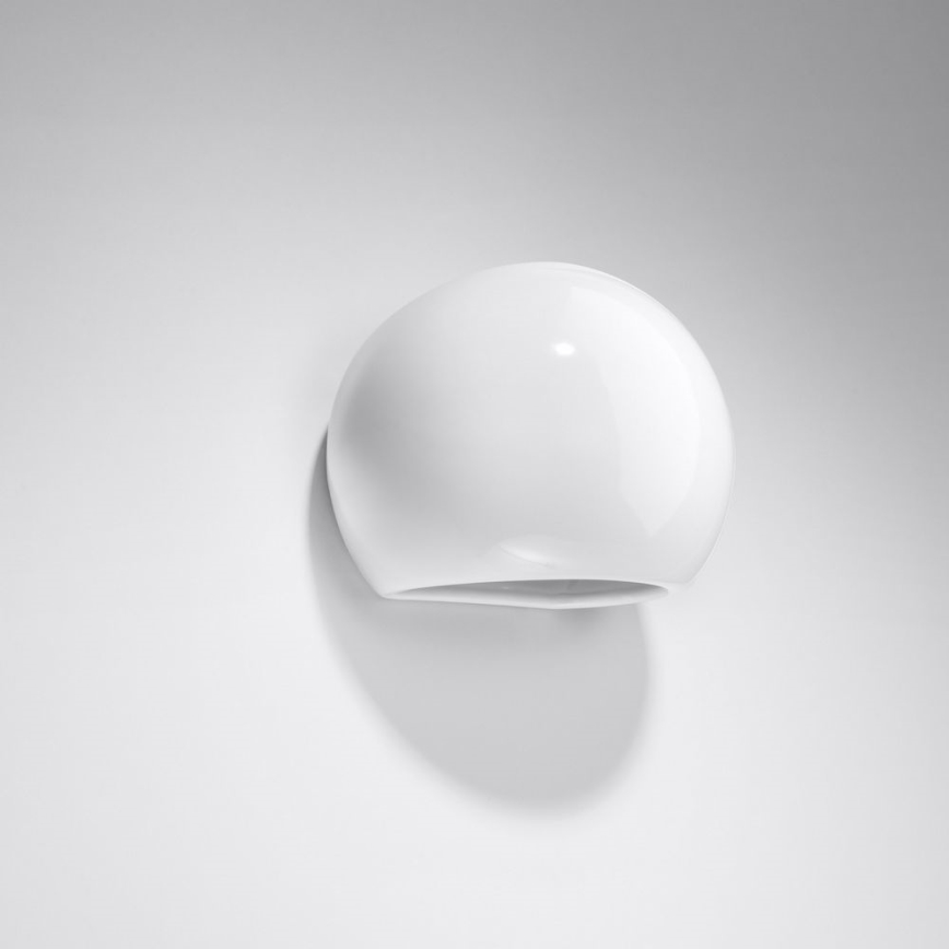 Настінний світильник GLOBE 1xE27/60W/230V глянцевий білий