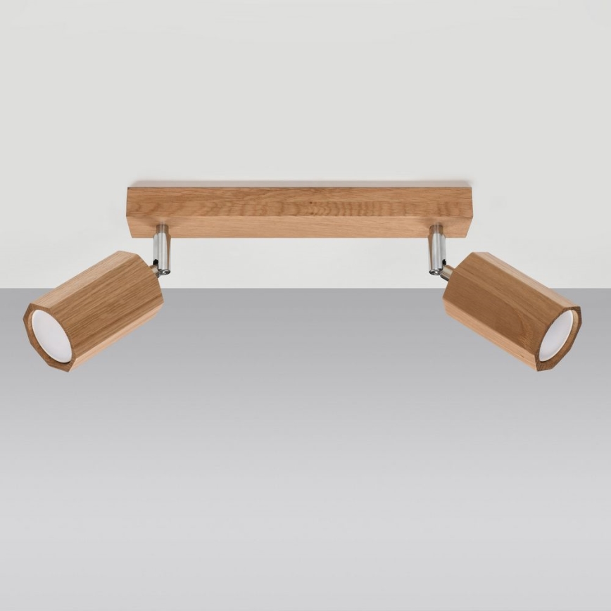 Точковий світильник ZEKE 2xGU10/40W/230V дуб