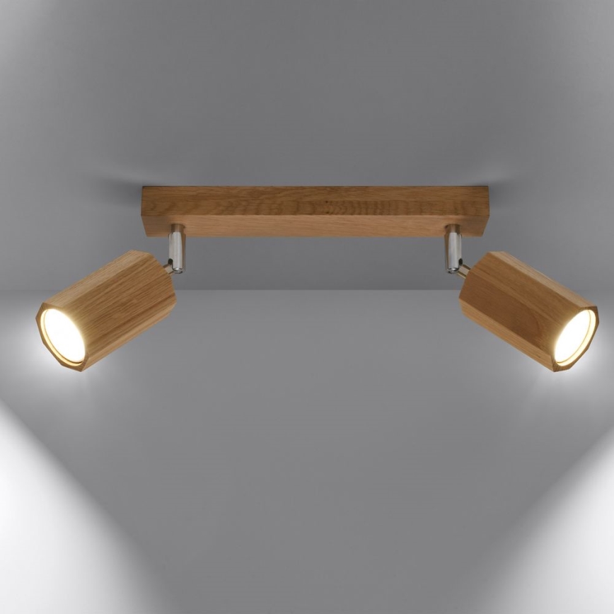 Точковий світильник ZEKE 2xGU10/40W/230V дуб