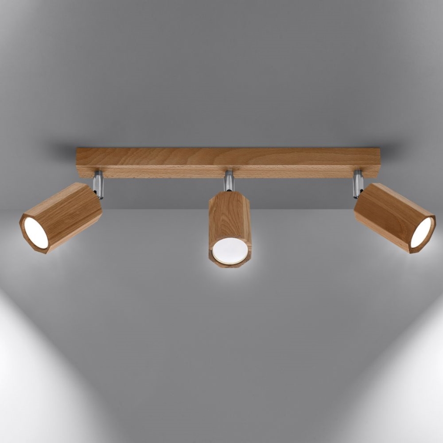 Точечный светильник ZEKE 3xGU10/40W/230V дуб