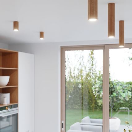 Точковий світильник ZEKE 1xGU10/40W/230V 10 см дуб