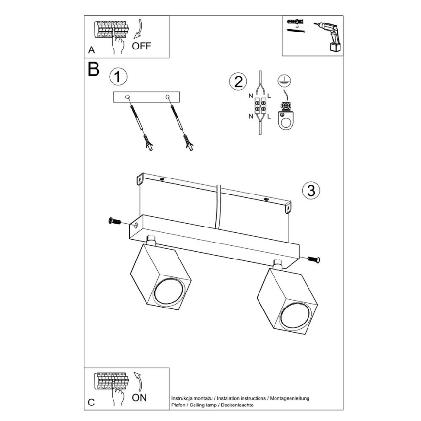 Точковий світильник KEKE 2xGU10/40W/230V дуб