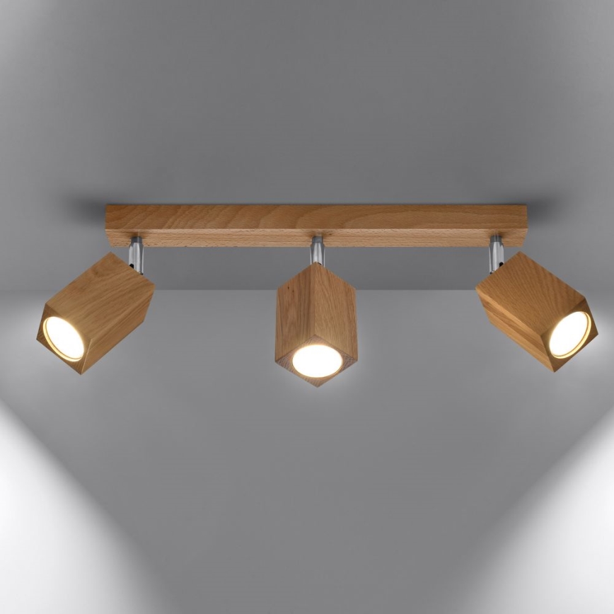 Точечный светильник KEKE 3xGU10/40W/230V дуб