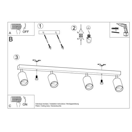 Точковий світильник BERG 4xGU10/40W/230V бук