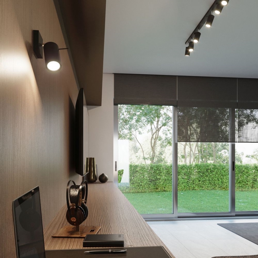 Настенный точечный светильник RING 1xGU10/10W/230V черный