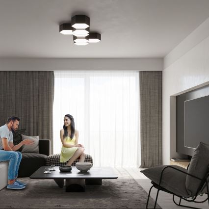 Стельовий світильник SUNDE 2xE27/60W/230V 11,5 см чорний