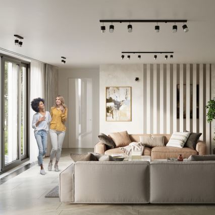 Точечный светильник NERO 2xGU10/40W/230V черный/блестящий хром