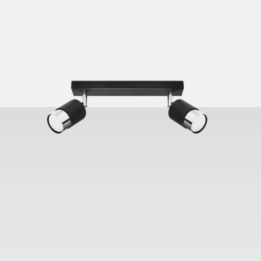 Точковий світильник NERO 2xGU10/40W/230V чорний/глянцевий хром