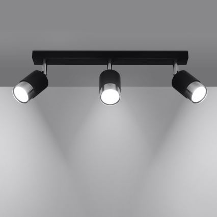 Точечный светильник NERO 3xGU10/40W/230V черный/блестящий хром
