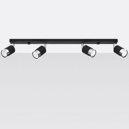 Точечный светильник NERO 4xGU10/40W/230V черный/блестящий хром