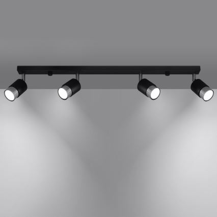 Точковий світильник NERO 4xGU10/40W/230V чорний/глянцевий хром
