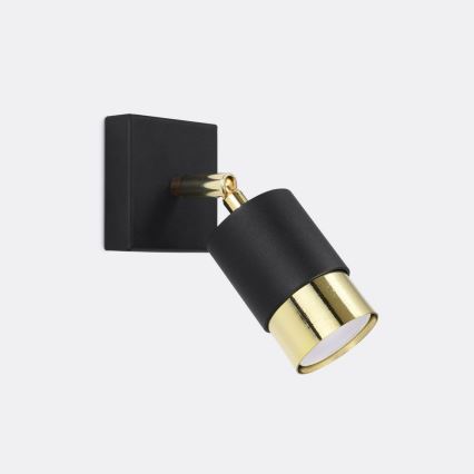 Настенный точечный светильник NERO 1xGU10/40W/230V черный/золотой