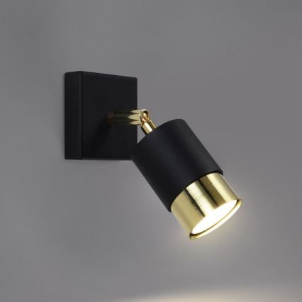 Настенный точечный светильник NERO 1xGU10/40W/230V черный/золотой