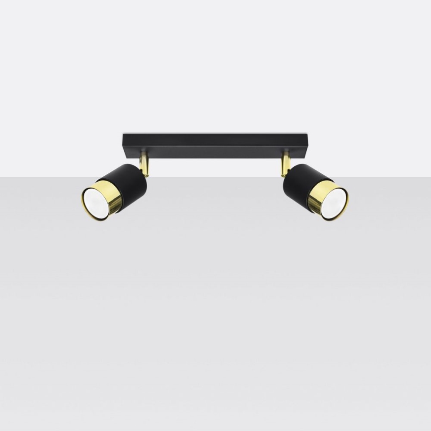 Точечный светильник NERO 2xGU10/40W/230V черный/золотой