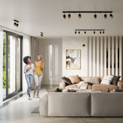 Точковий світильник NERO 2xGU10/40W/230V чорний/золотий