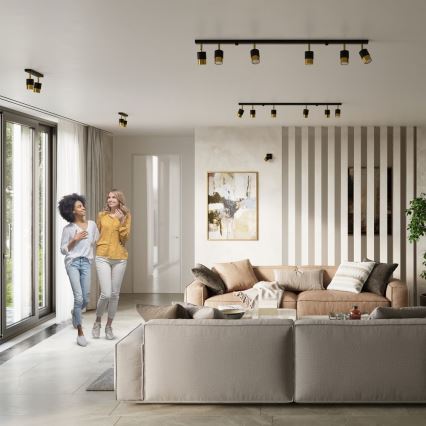 Точковий світильник NERO 3xGU10/40W/230V чорний/золотий