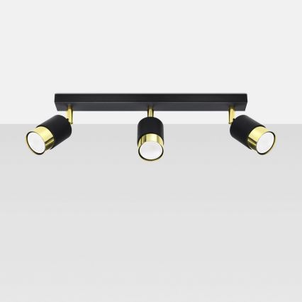 Точковий світильник NERO 3xGU10/40W/230V чорний/золотий