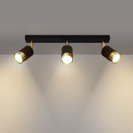 Точковий світильник NERO 3xGU10/40W/230V чорний/золотий