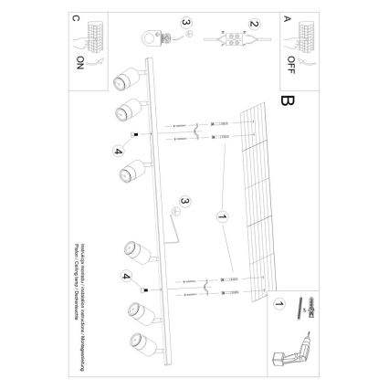 Точечный светильник NERO 6xGU10/40W/230V черный/золотой