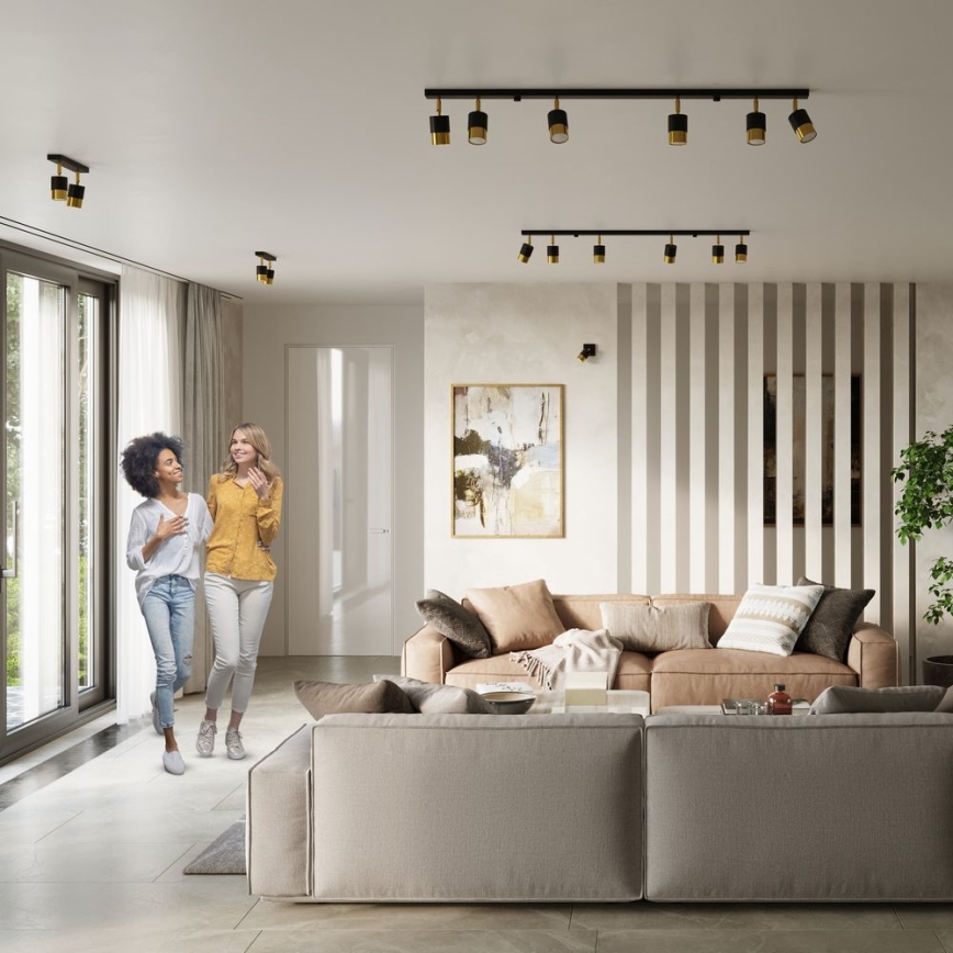 Точковий світильник NERO 6xGU10/40W/230V чорний/золотий