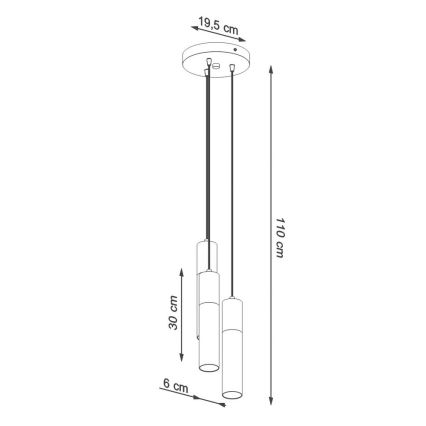 Підвісна люстра BORGIO 3xGU10/40W/230V бетон/метал білий