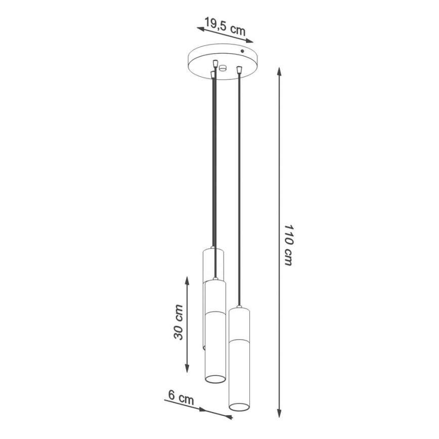 Люстра на тросе BORGIO 3xGU10/40W/230V бетон/металл, черная