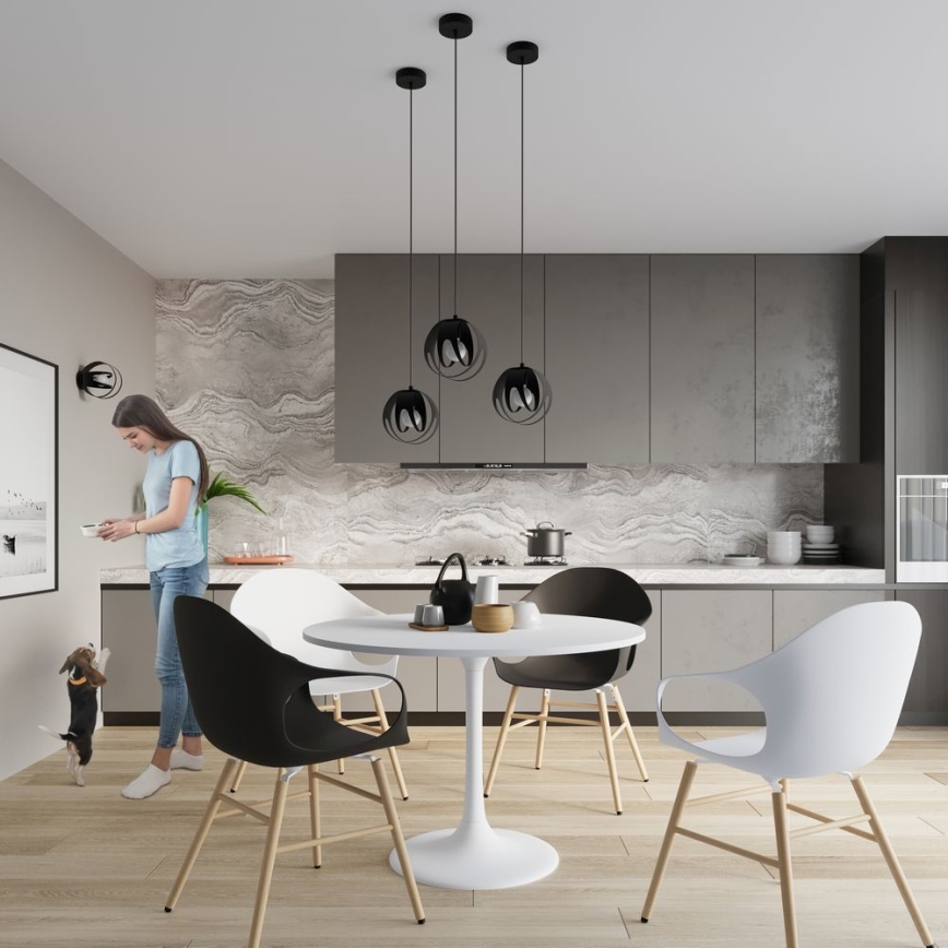 Підвісна люстра TULOS 1xE27/60W/230V чорний