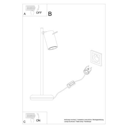 Настільна лампа RING 1xGU10/10W/230V білий
