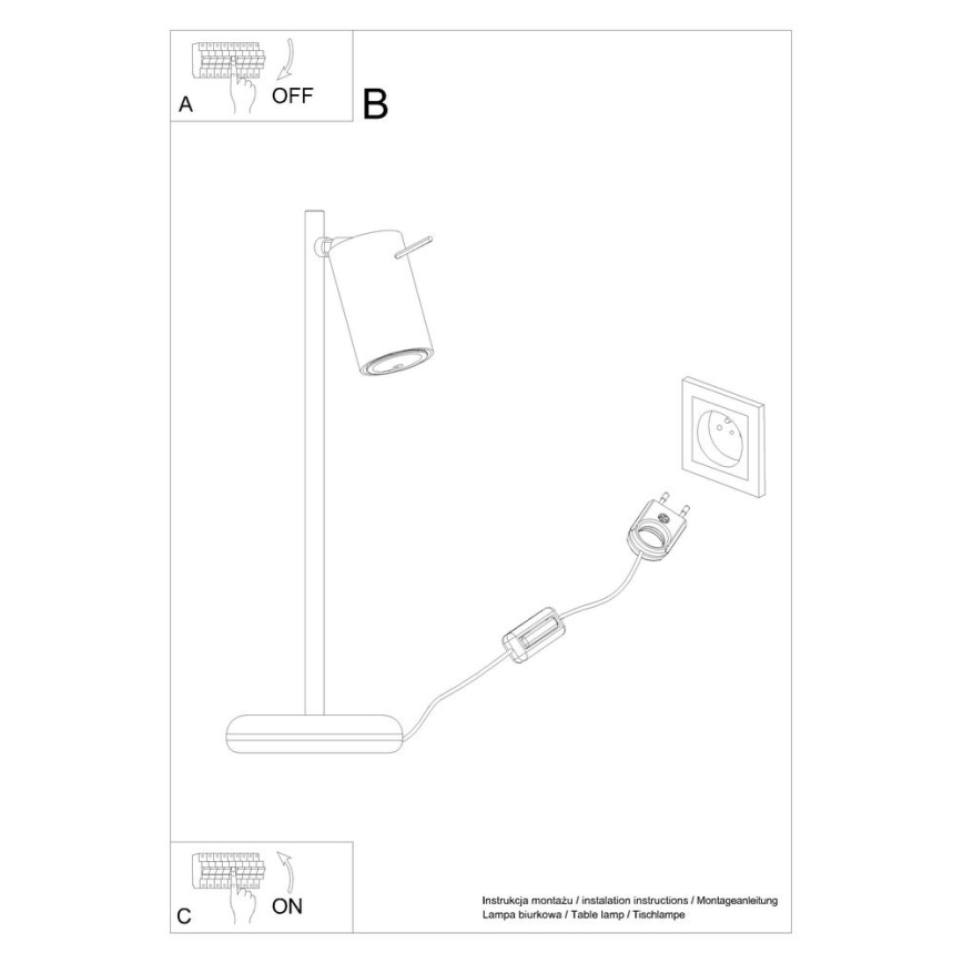 Настольная лампа RING 1xGU10/10W/230V белый