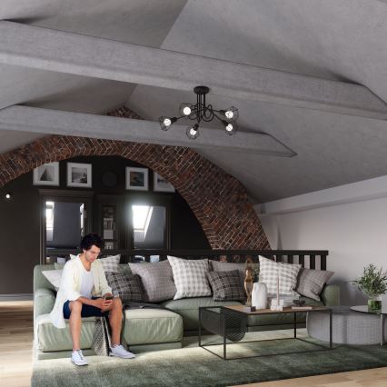 Підвісний світильник на стрижні ARTEMIS 5xE14/40W/230V чорний