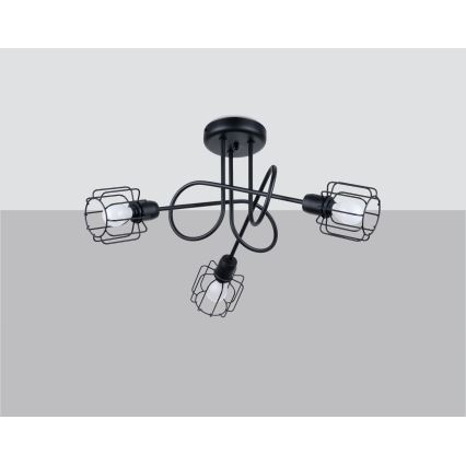 Люстра на стержні BELUCI 3xE14/40W/230V чорна