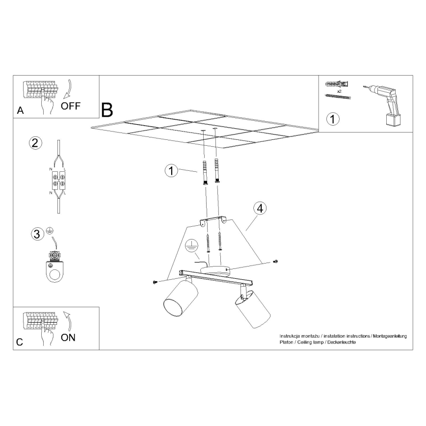 Точечный светильник LEMMI 2xGU10/40W/230V белый