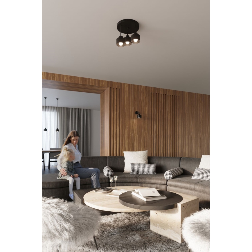 Подвесная люстра SAVAR 1xE27/60W/230V черный