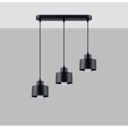 Подвесная люстра SAVAR 3xE27/60W/230V черный