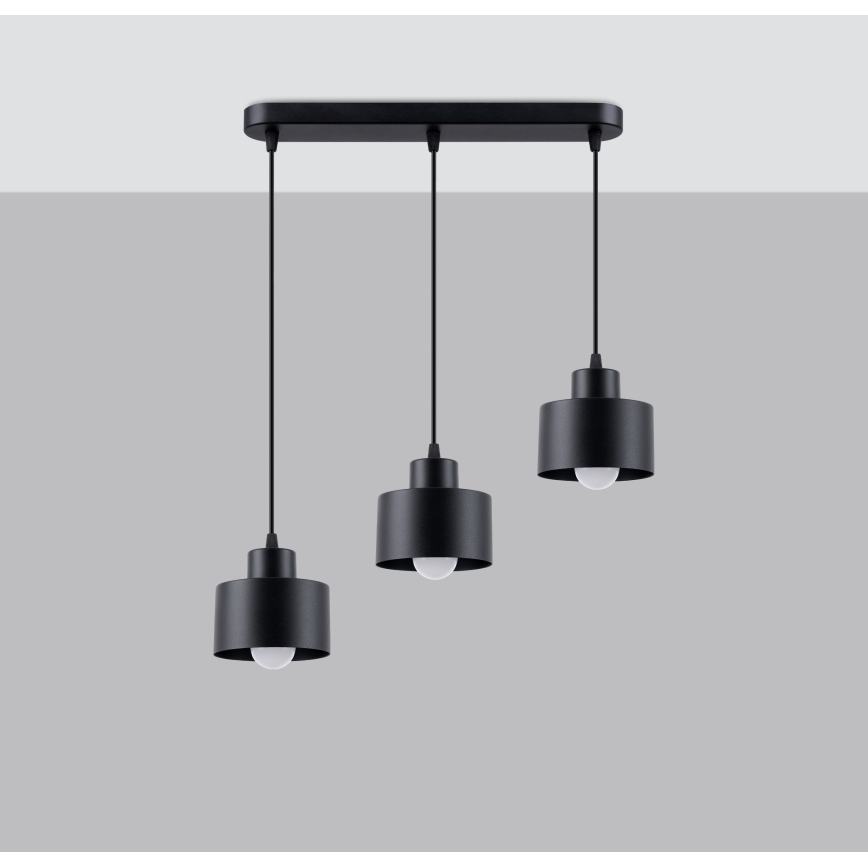 Подвесная люстра SAVAR 3xE27/60W/230V черный