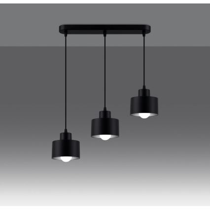 Подвесная люстра SAVAR 3xE27/60W/230V черный