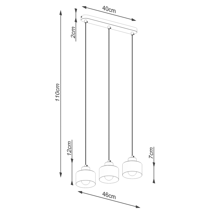 Подвесная люстра SAVAR 3xE27/60W/230V черный