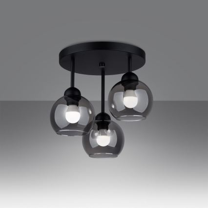 Люстра на штанзі ALINO 3xE27/60W/230V чорний
