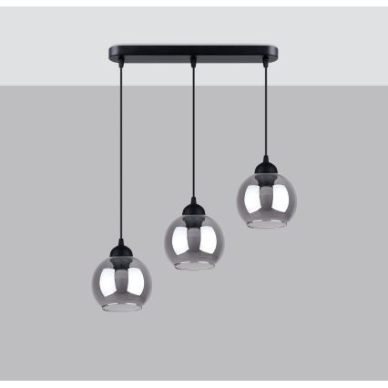 Люстра на тросі ALINO 3xE27/60W/230V чорна
