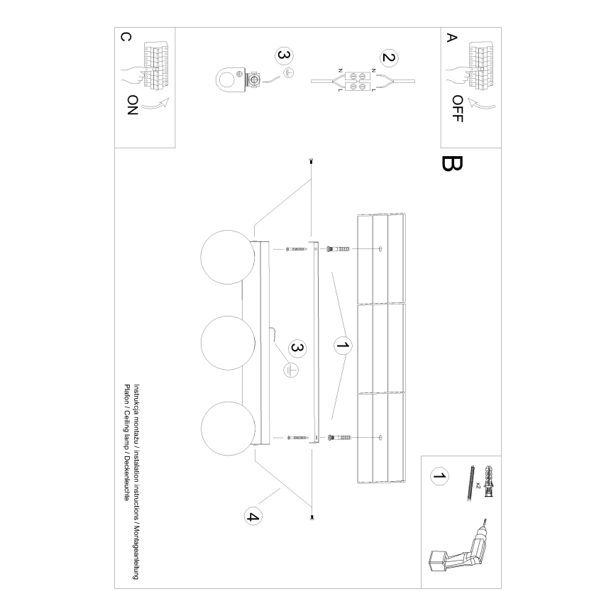 Стельовий світильник YOLI 3xG9/12W/230V білий