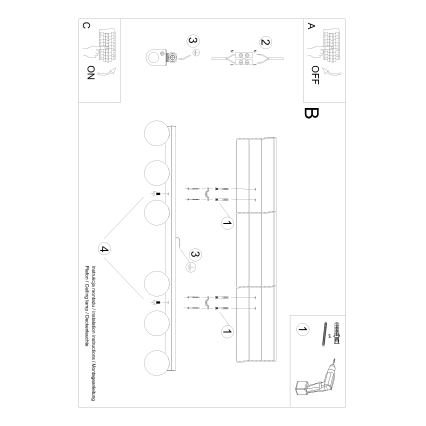 Стельовий світильник YOLI 6xG9/12W/230V білий