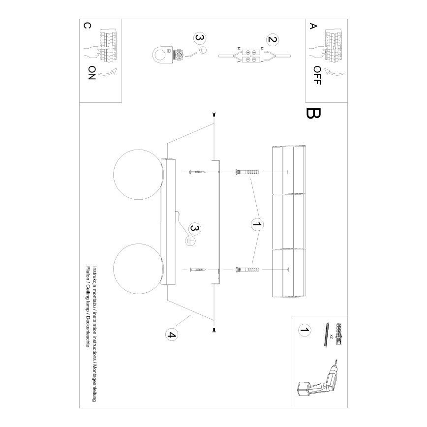 Потолочный светильник YOLI 2xG9/12W/230V черный