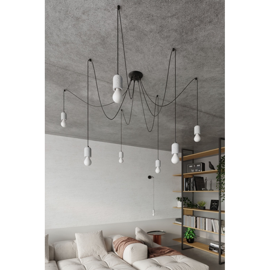 Подвесная люстра NESO 5xE27/15W/230V паук бетон