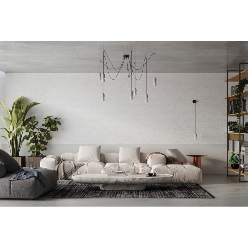 Подвесная люстра NESO 5xE27/15W/230V паук бетон