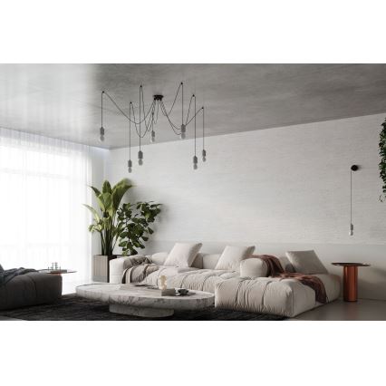 Подвесная люстра NESO 5xE27/15W/230V паук бетон