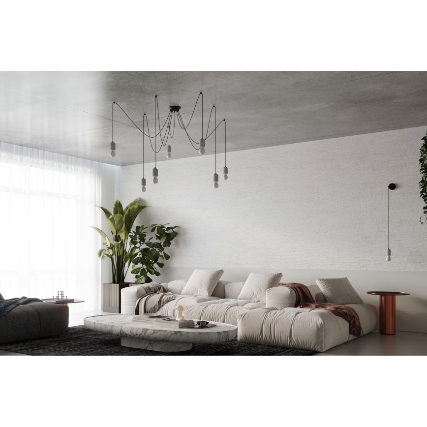 Подвесная люстра NESO 5xE27/15W/230V паук бетон