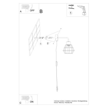 Настенная лампа SUBA 1xE27/15W/230V черный