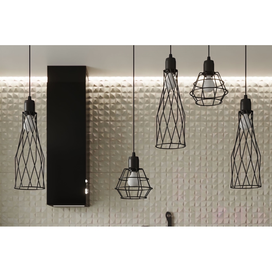 Подвесная люстра SUBA 1xE27/15W/230V черный